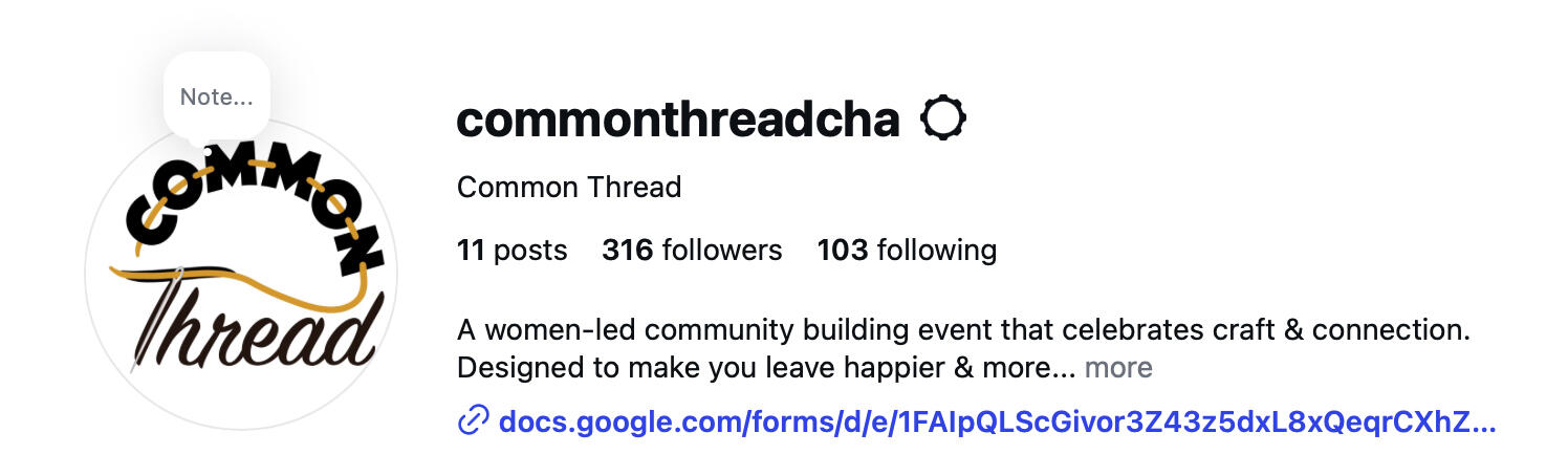 Common Thread Instagram Pic & Bio Common Thread Instagram Pic & Bio